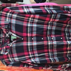 Tommy Hilfiger pink/navy plaid xl